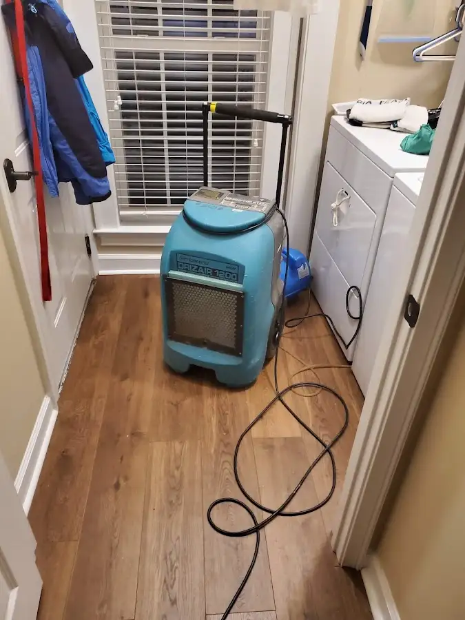 Commercial dehumidifier deployed for Flood Damage Cleanup in Lower